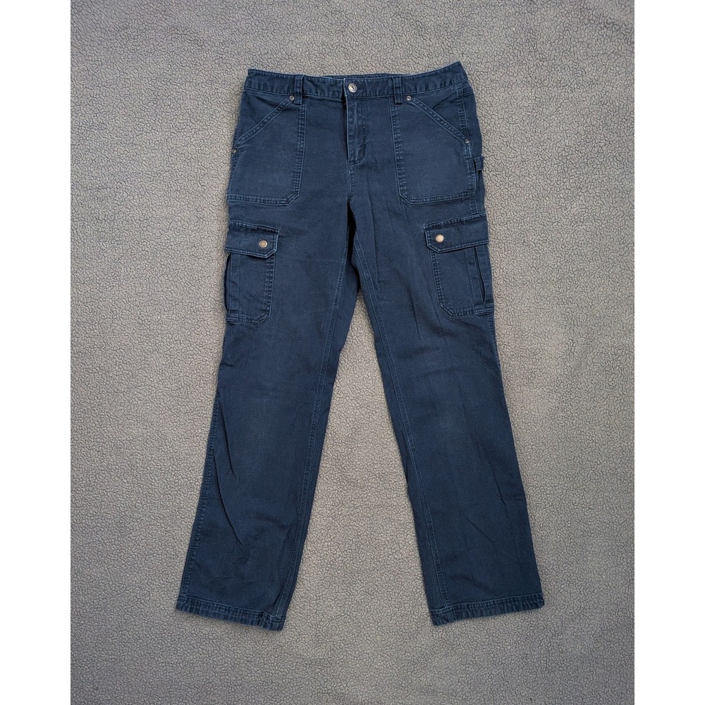 Duluth Trading Co Navy Blue Cargo Work Pants Mens 33x32 Straight Leg Utility